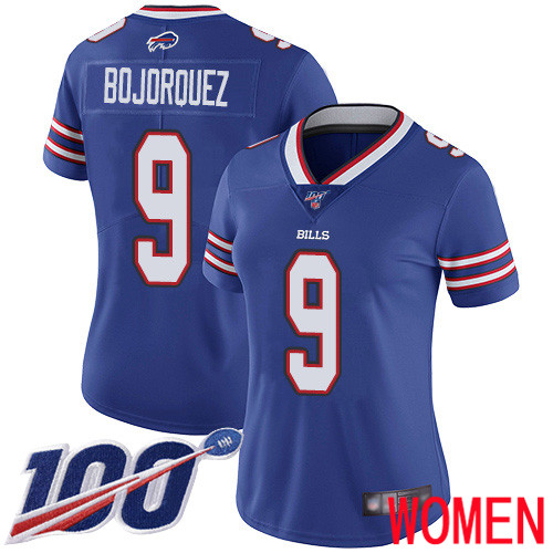 Women Buffalo Bills #9 Corey Bojorquez Royal Blue Team Color Vapor Untouchable Limited Player->women nfl jersey->Women Jersey